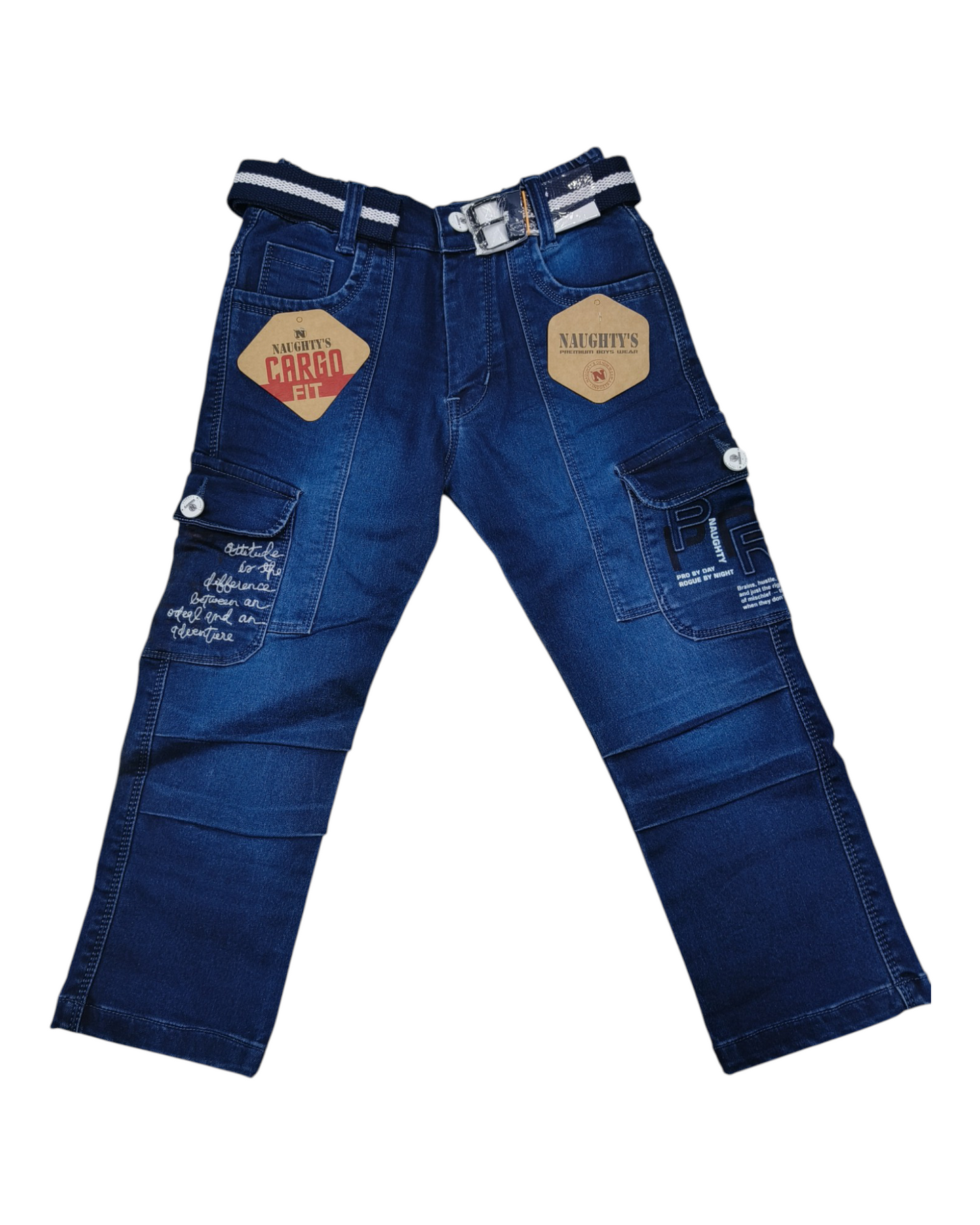 Dark Blue Denim Cargo Pants