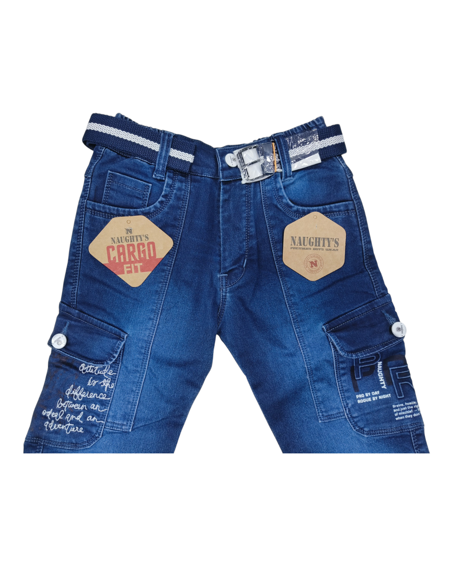 Dark Blue Denim Cargo Pants