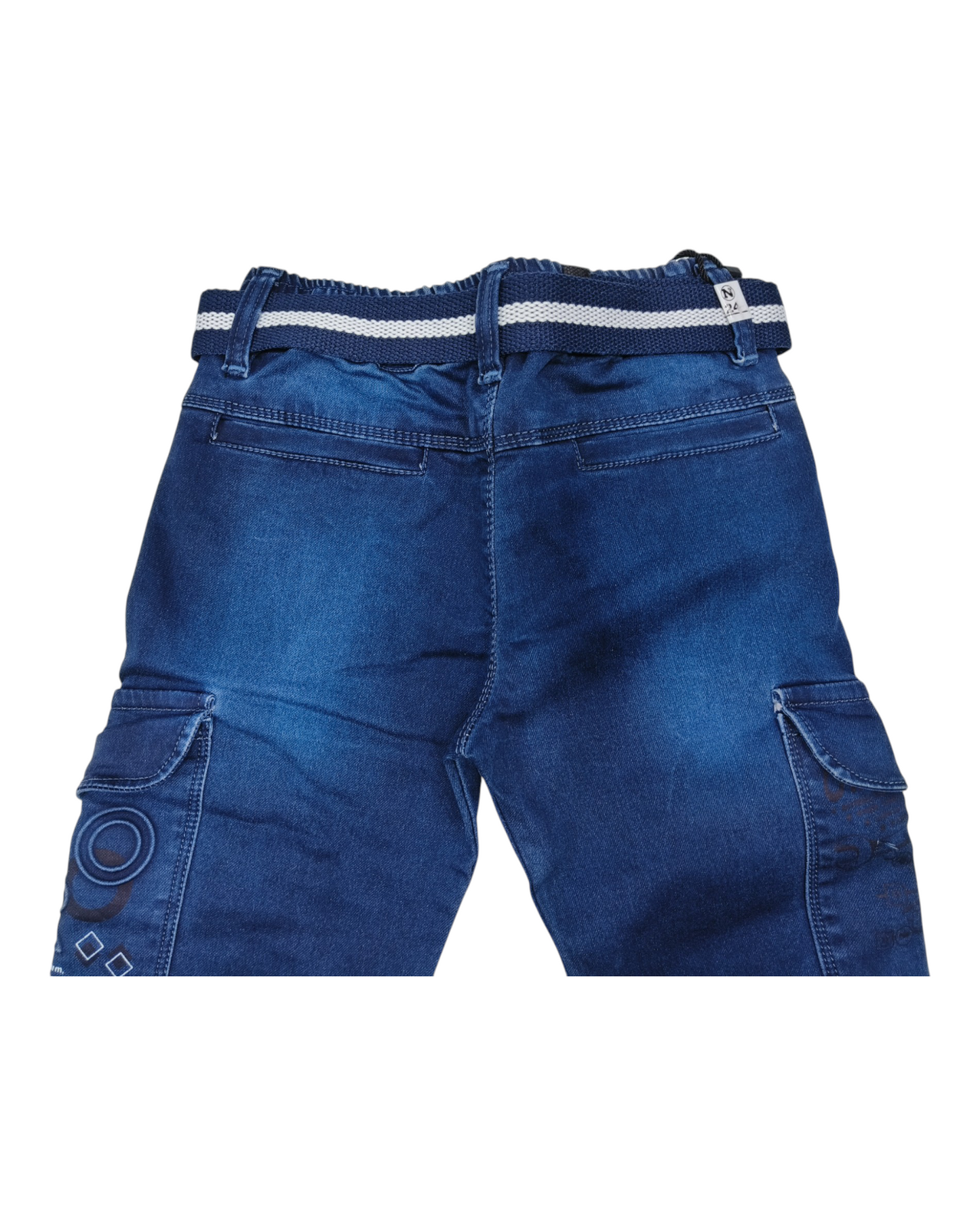 Dark Blue Denim Cargo Pants