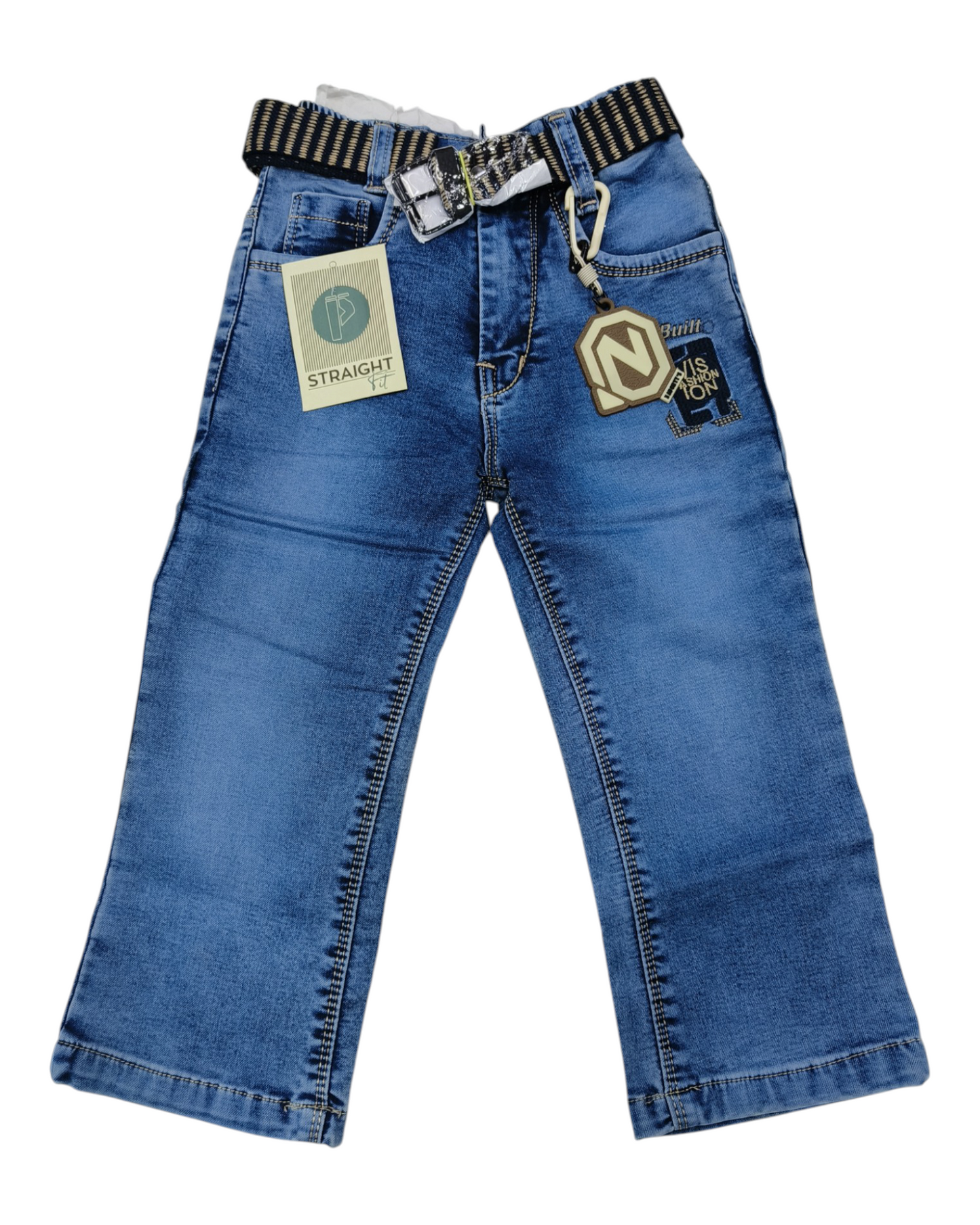 Light Blue Straight Fit Denim Pants