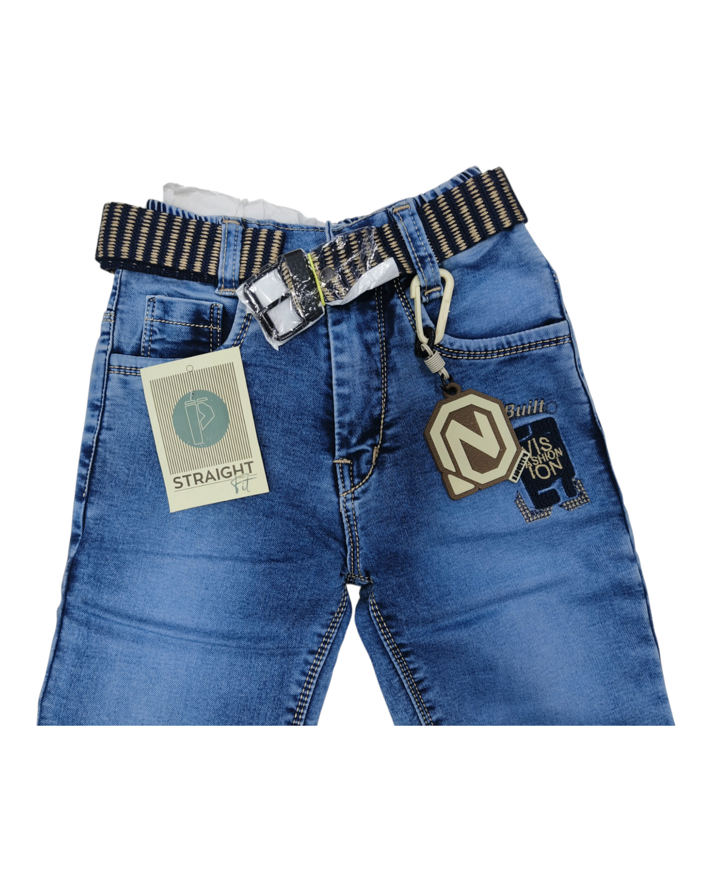 Light Blue Straight Fit Denim Pants