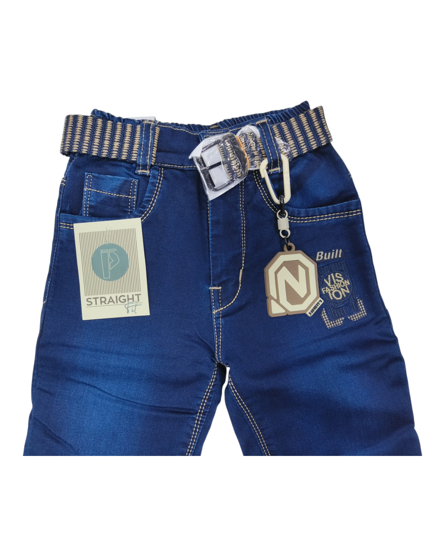 Dark Blue Straight Fit Denim Pants