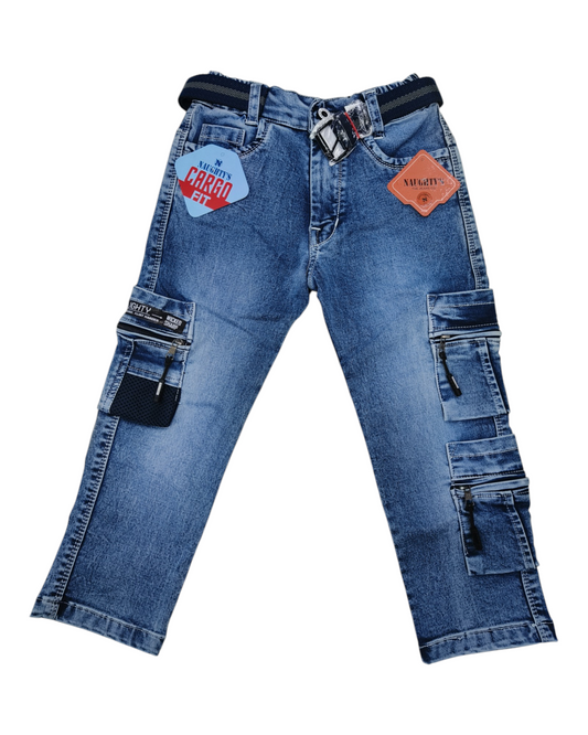 Light Blue Denim Cargo Pants
