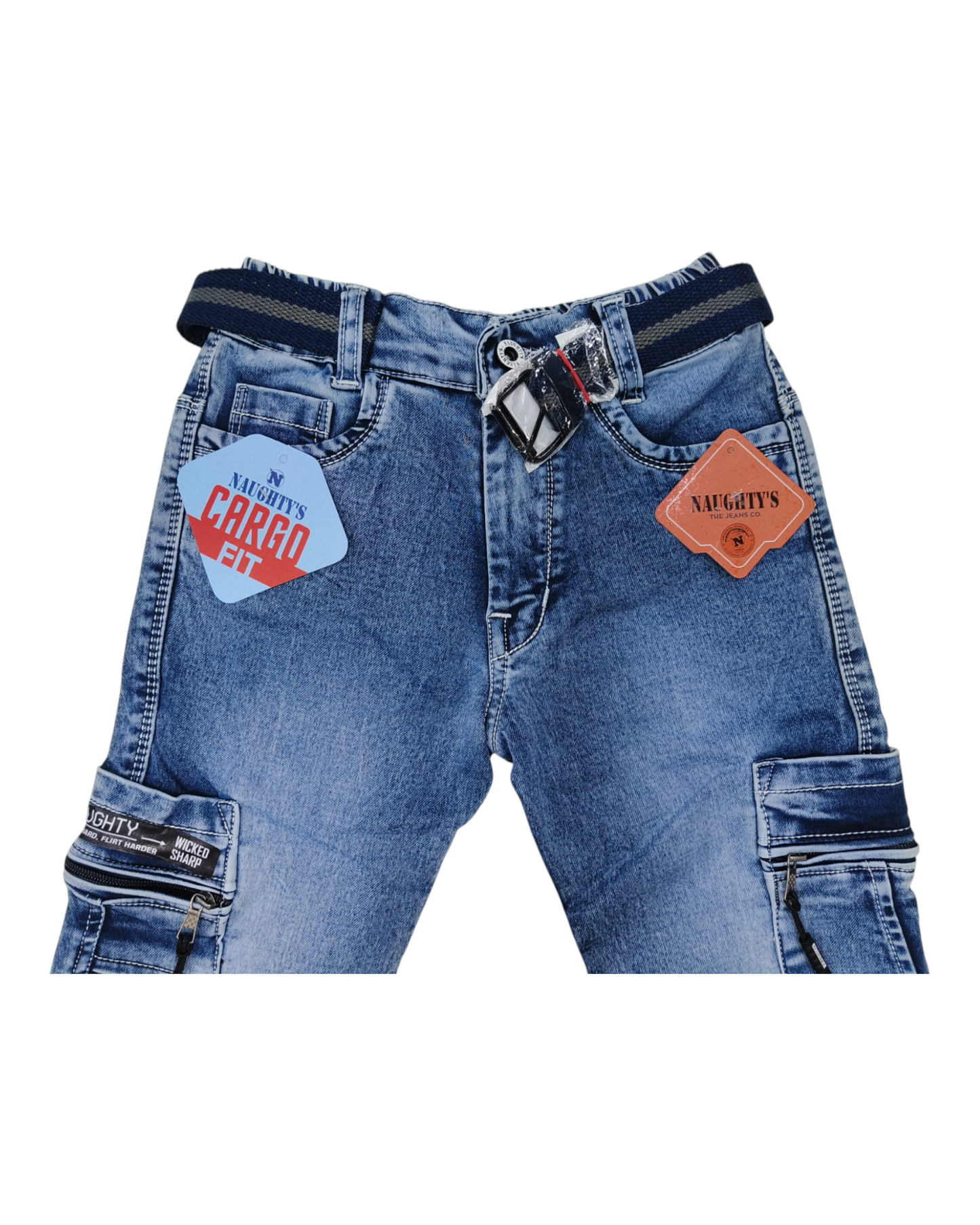Light Blue Denim Cargo Pants