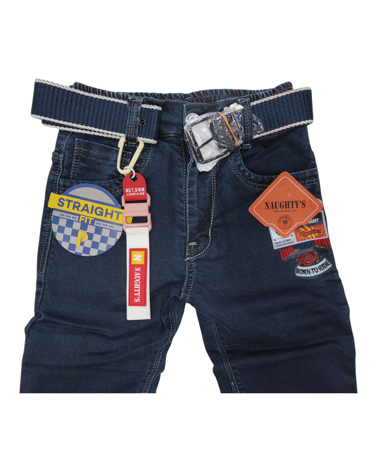 Dark Blue Straight Fit Denim Pants