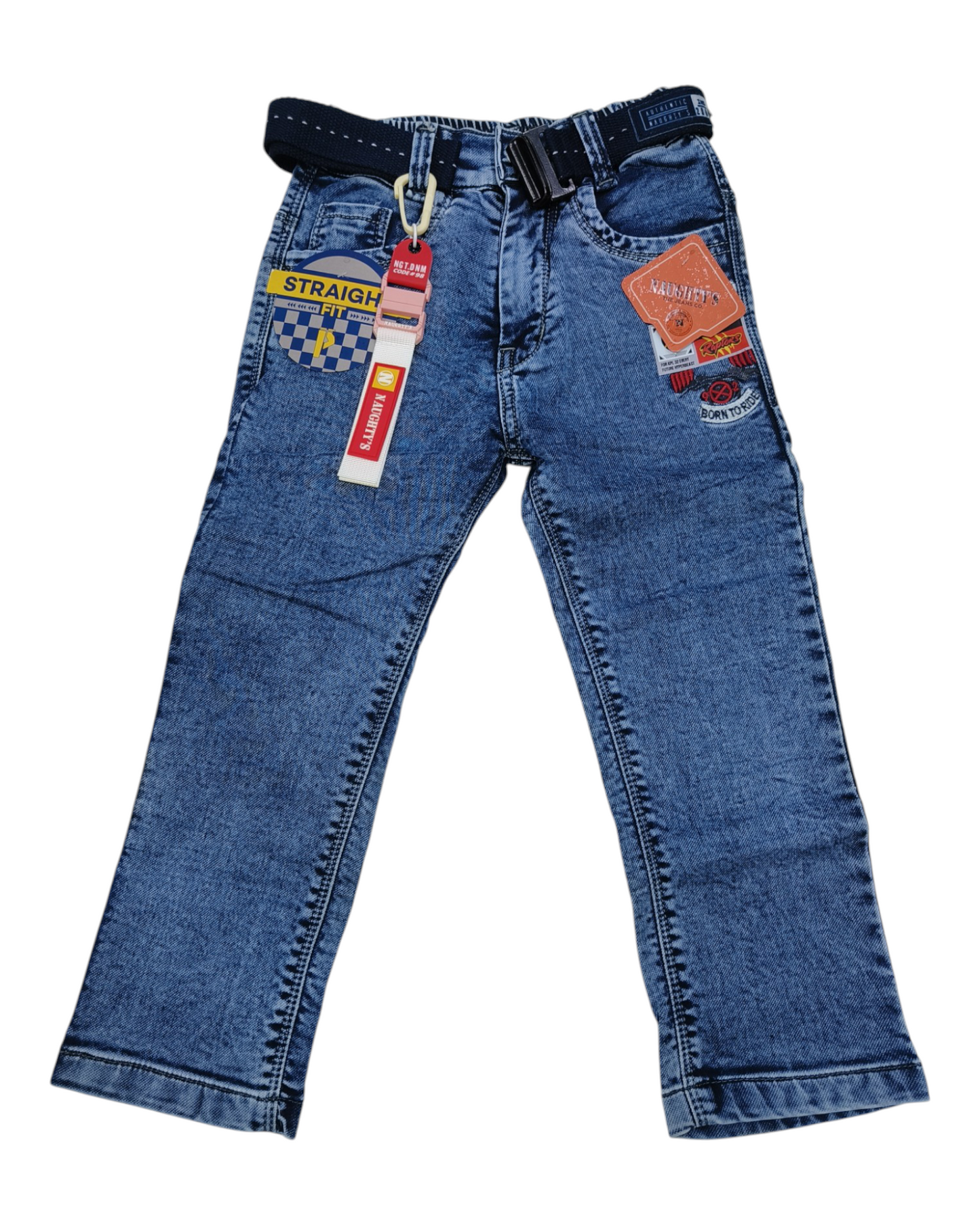 Light Blue Straight Fit Denim Pants