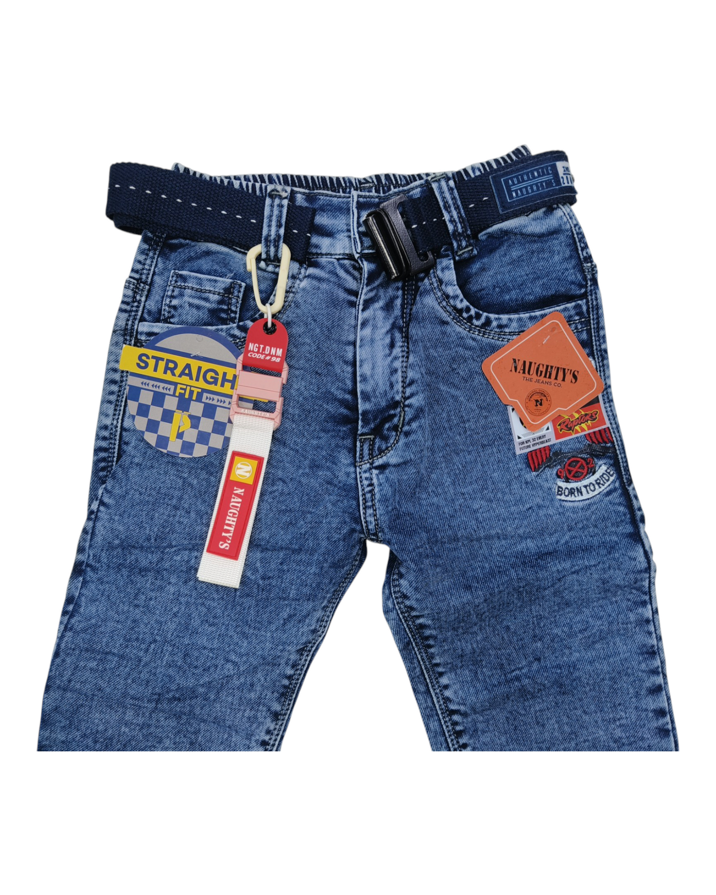 Light Blue Straight Fit Denim Pants