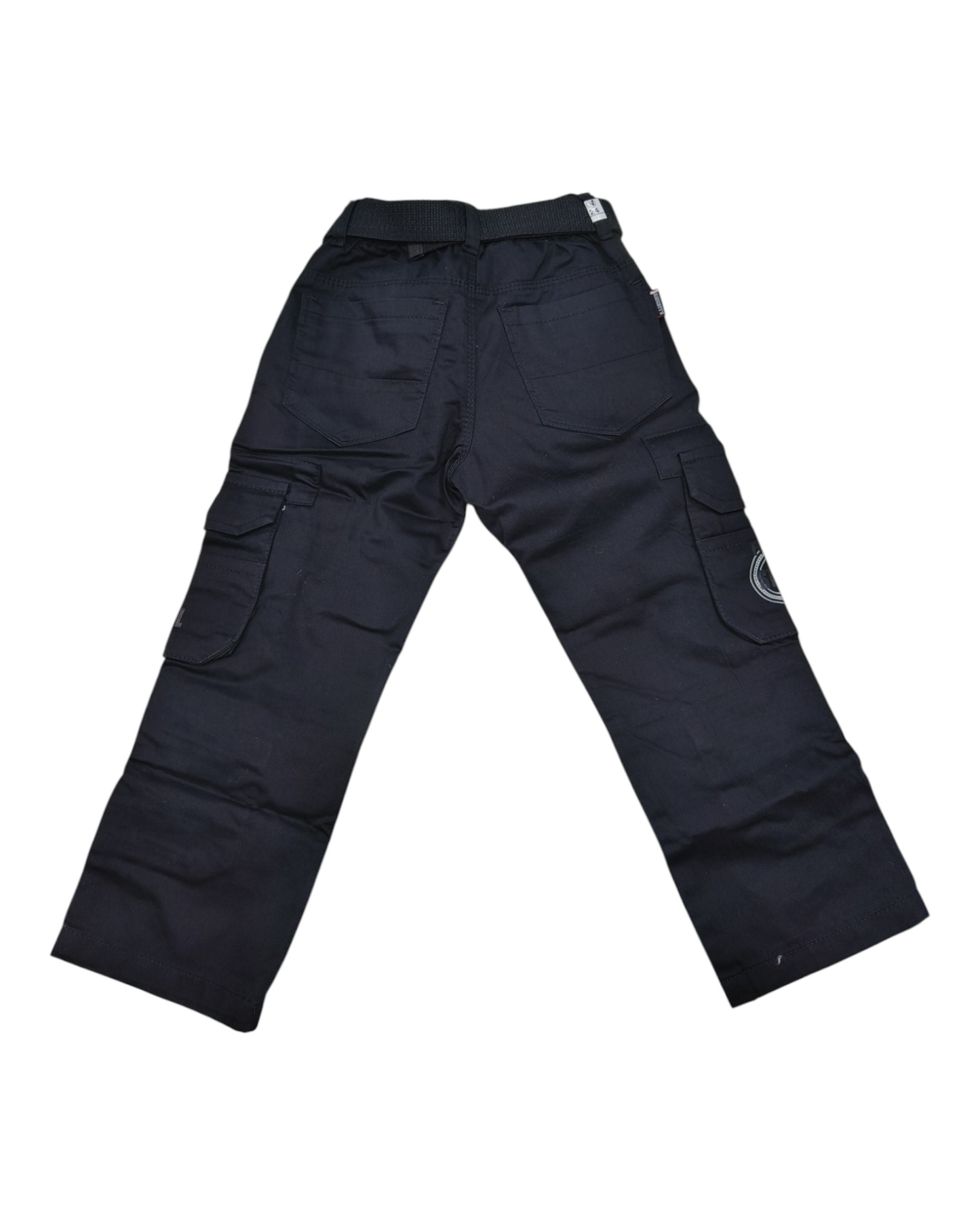 Black Straight Fit Cotton Cargo Pants