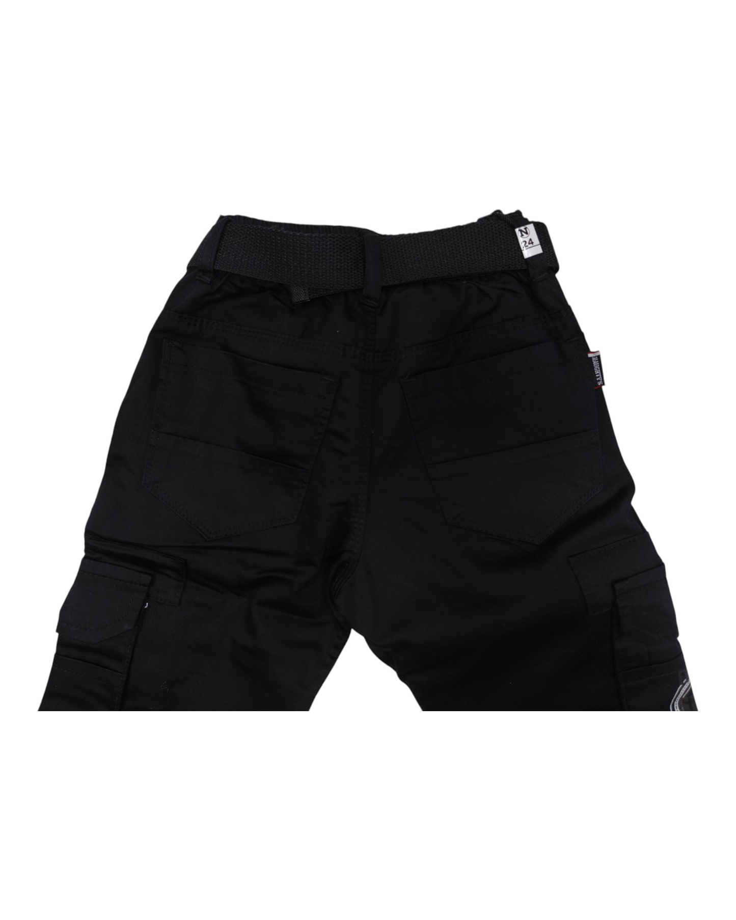 Black Straight Fit Cotton Cargo Pants