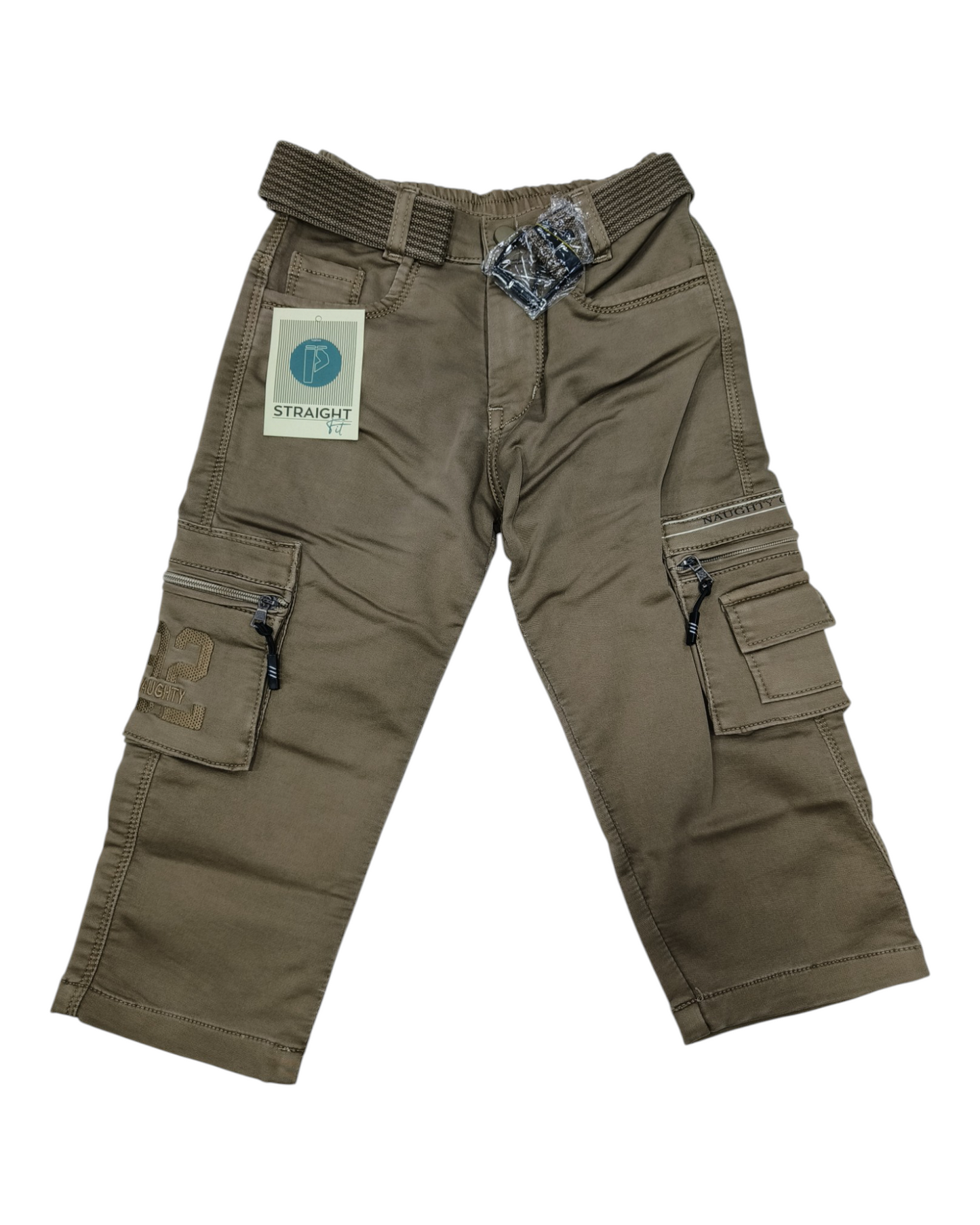 Brown Denim Cargo Pants