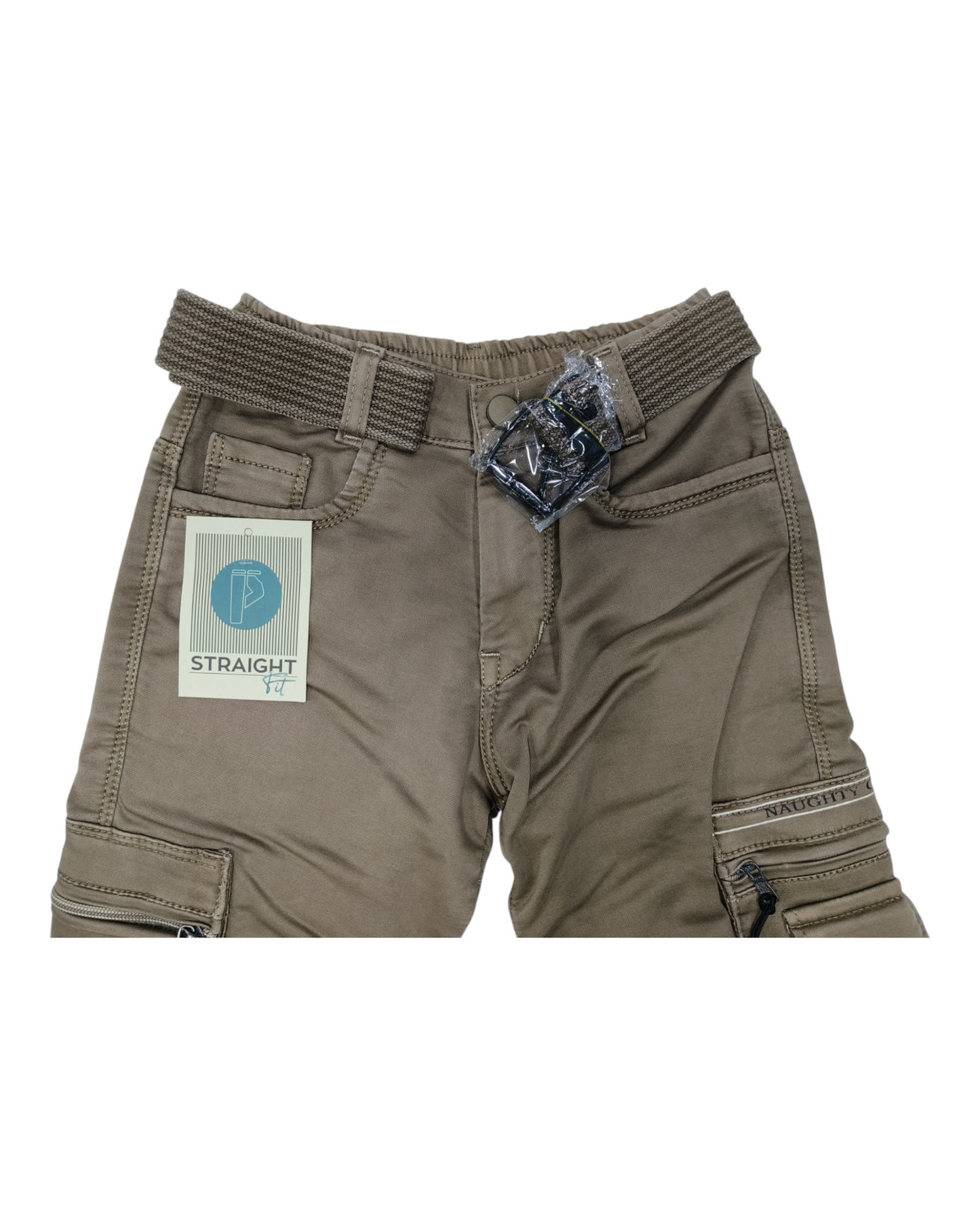 Brown Denim Cargo Pants