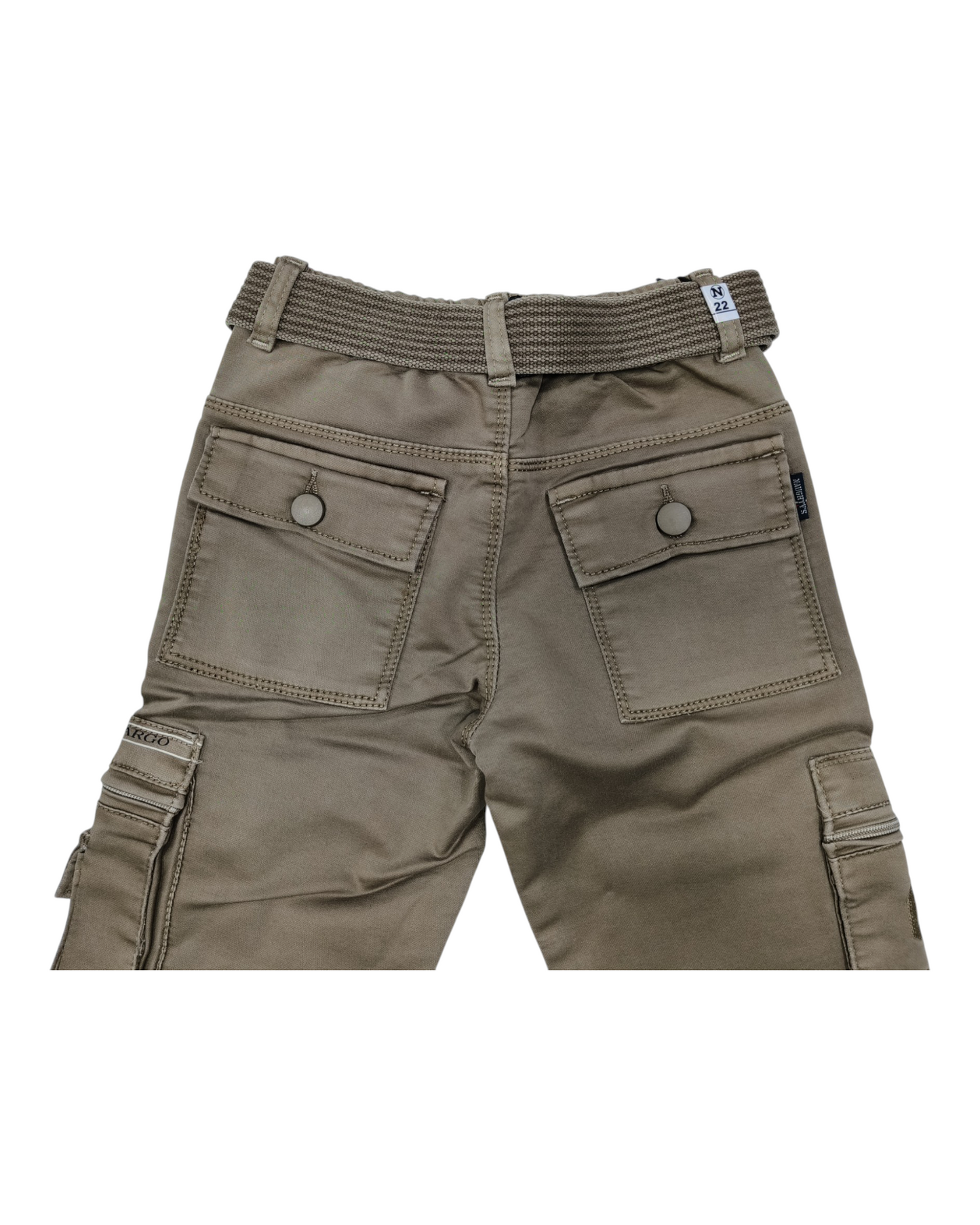 Brown Denim Cargo Pants