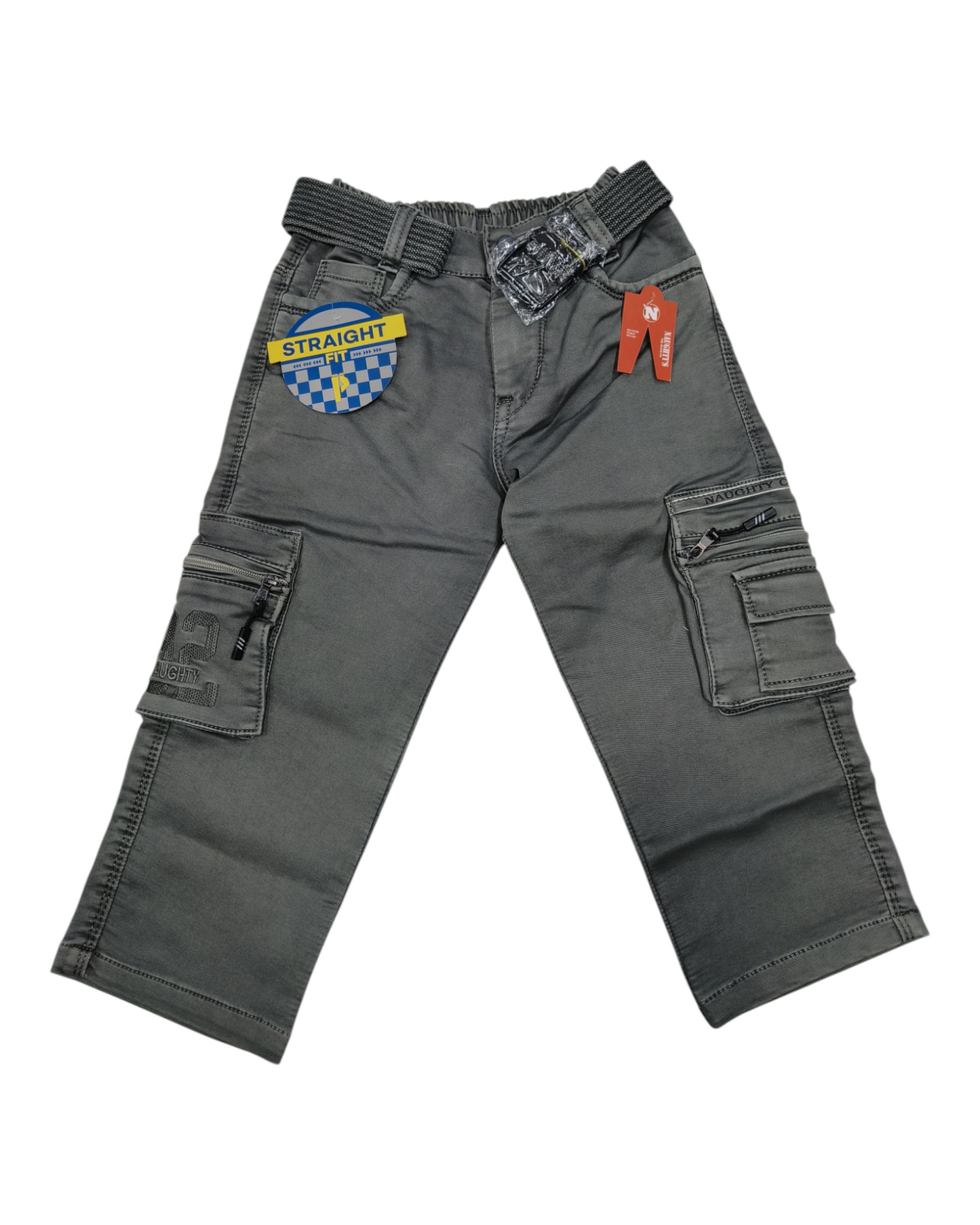 Light Green Denim Cargo Pants