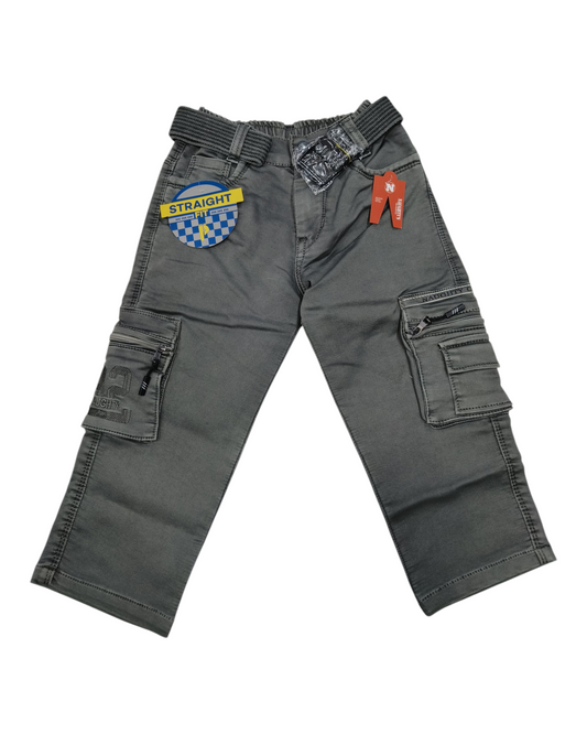 Light Green Denim Cargo Pants