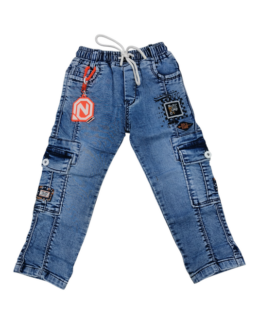 Light Blue Denim Cargo Pants