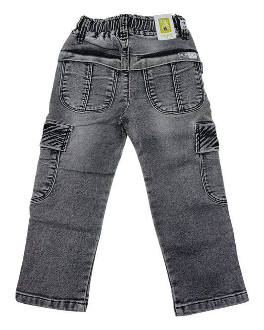 Black Denim Cargo Pants