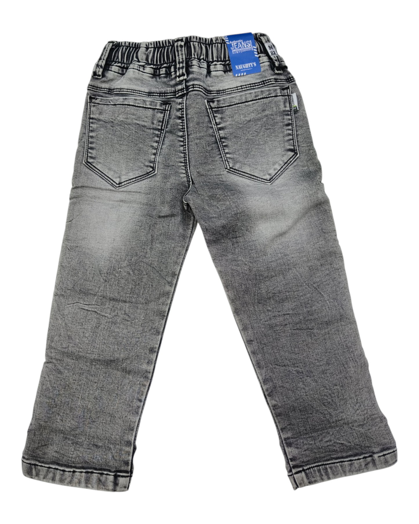 Grey 8 Pockets Denim Cargo Pants