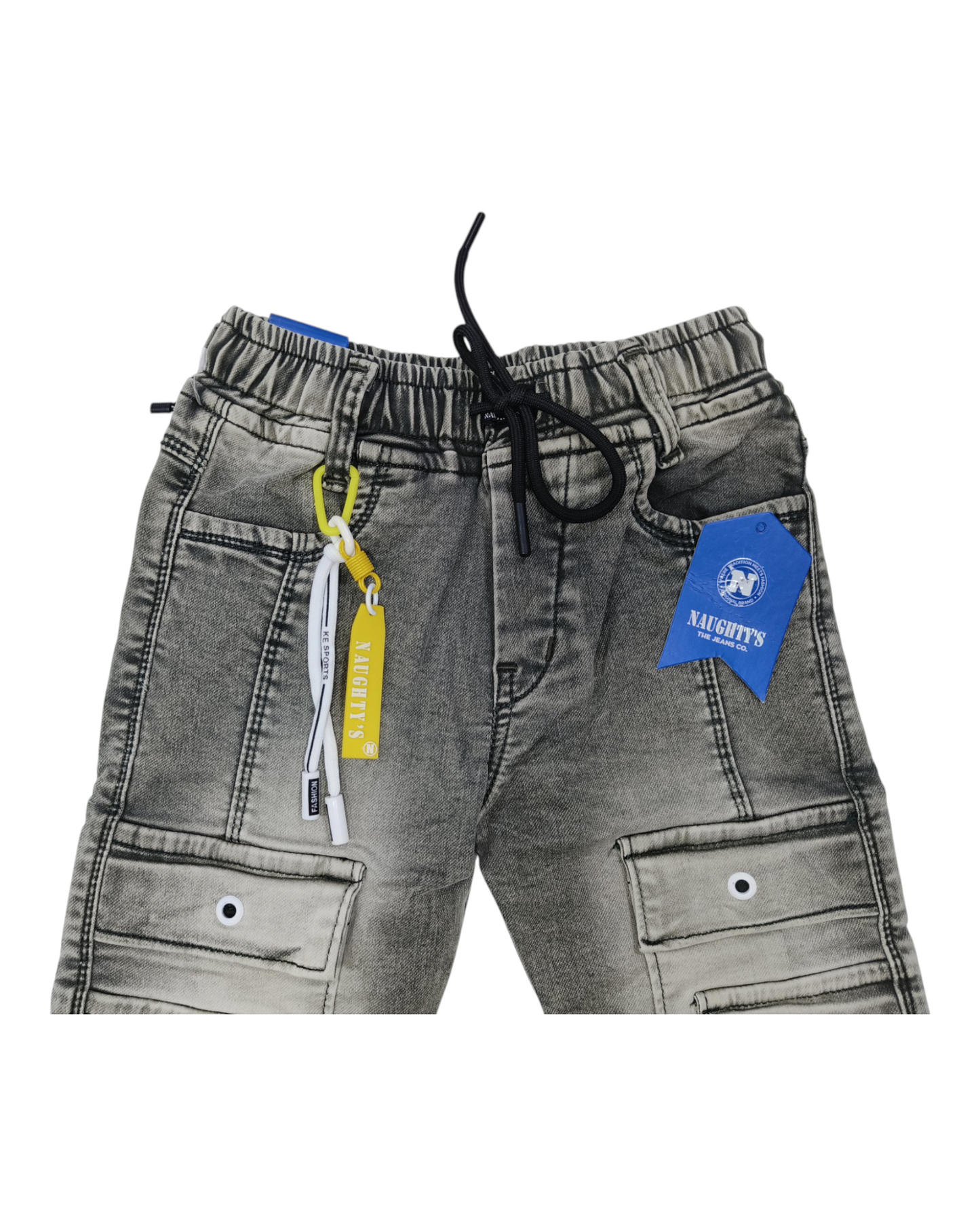 Green 8 Pockets Denim Cargo Pants