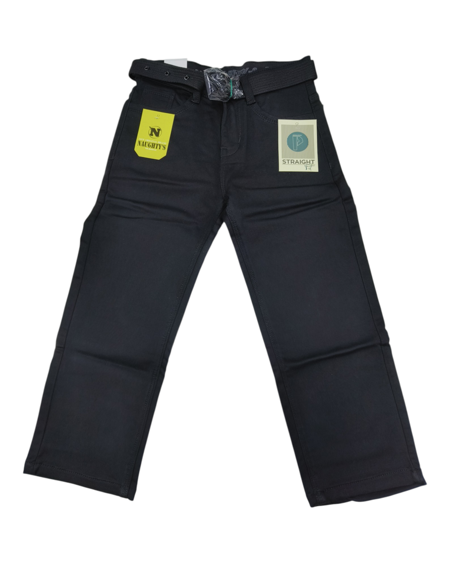 Black Straight Fit Cotton Pants