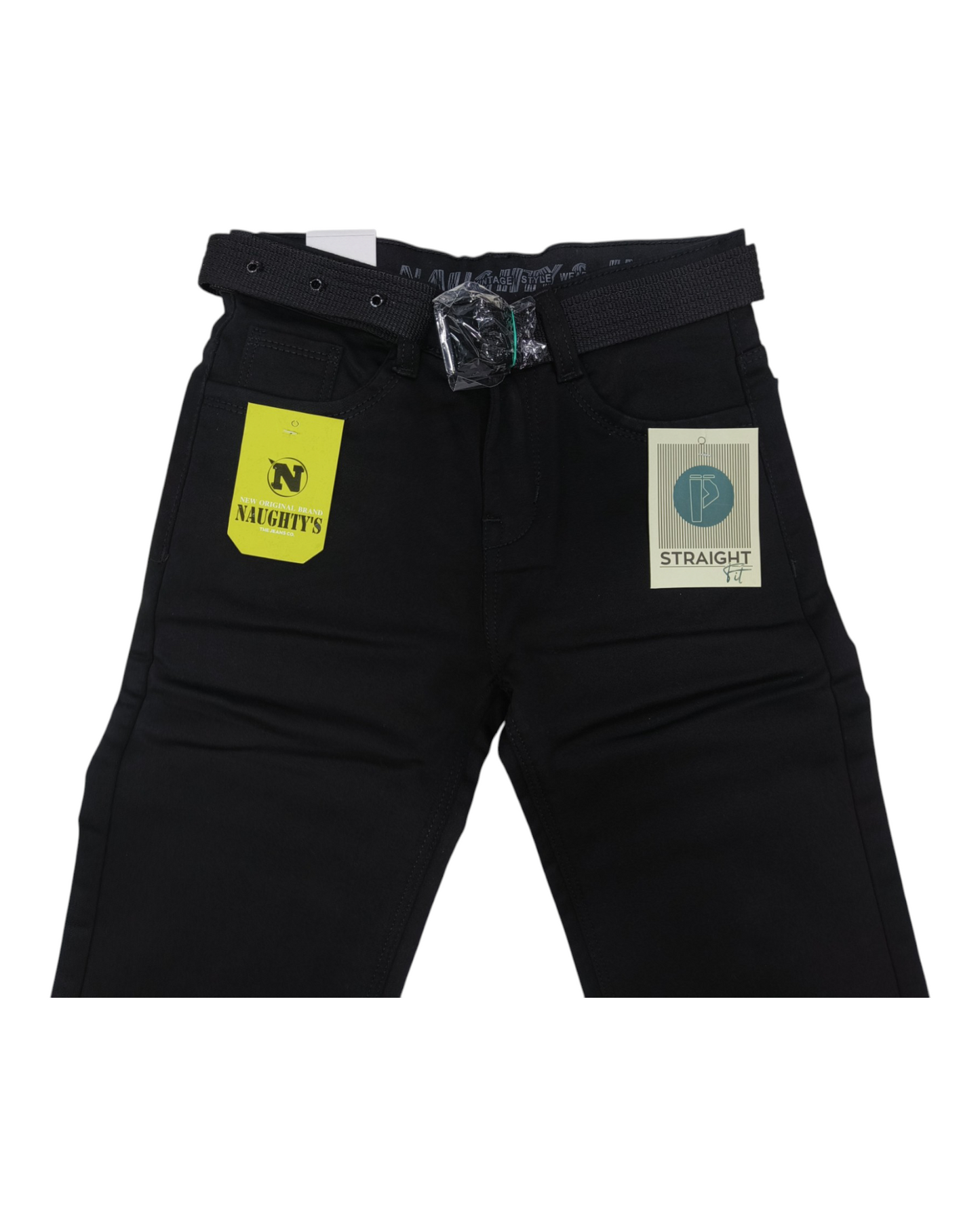 Black Straight Fit Cotton Pants