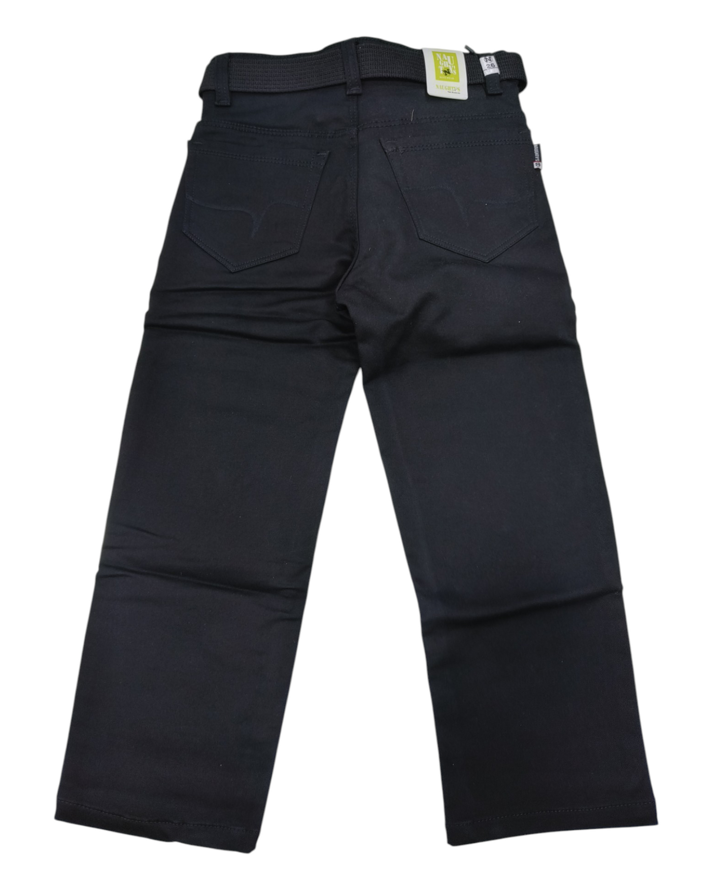 Black Straight Fit Cotton Pants