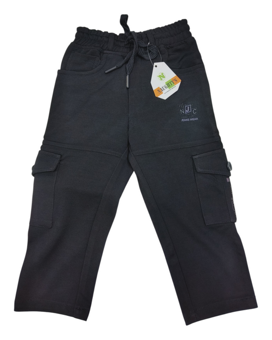 Black Lycra Cargo Pants