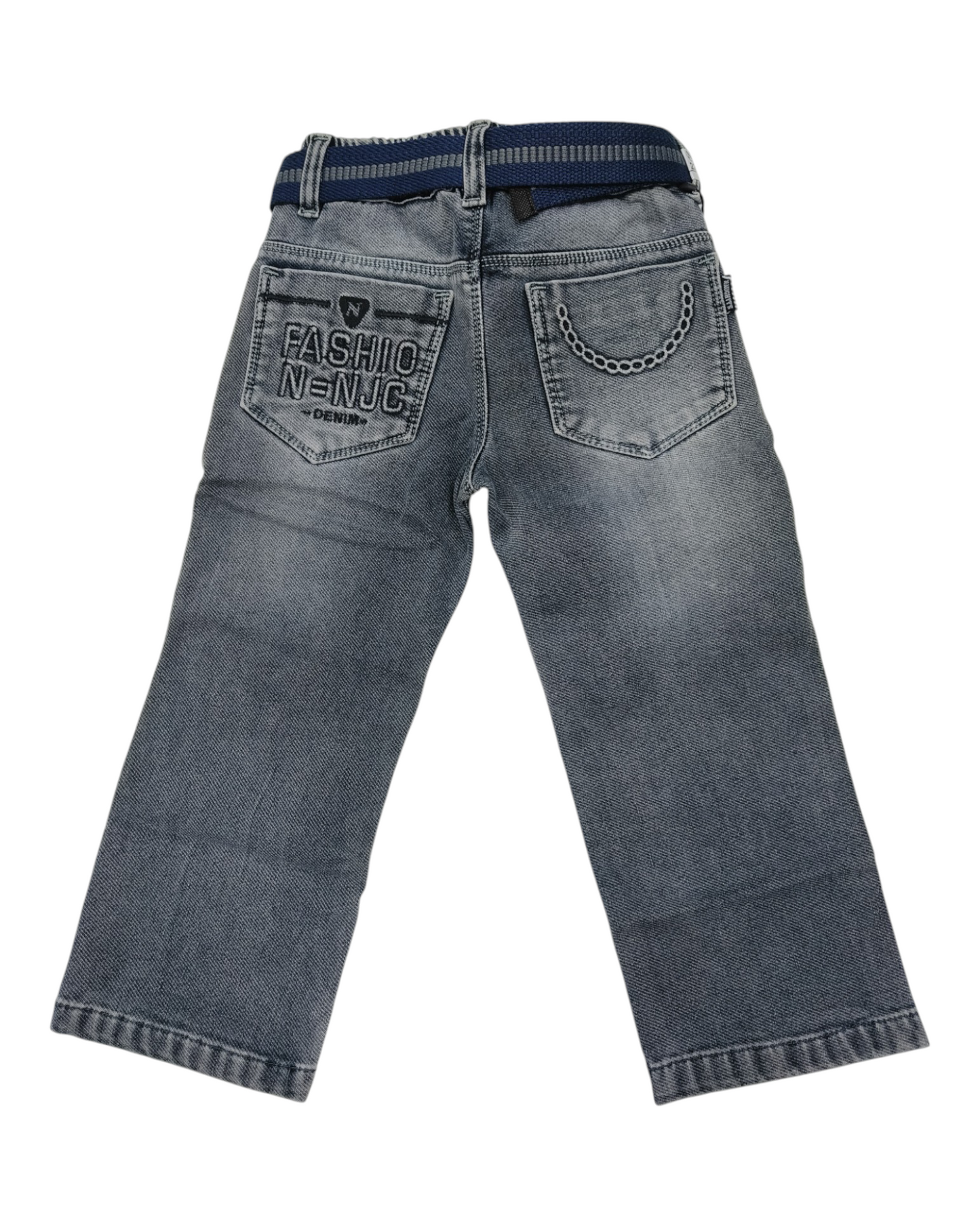 Grey Straight Fit Denim Pants