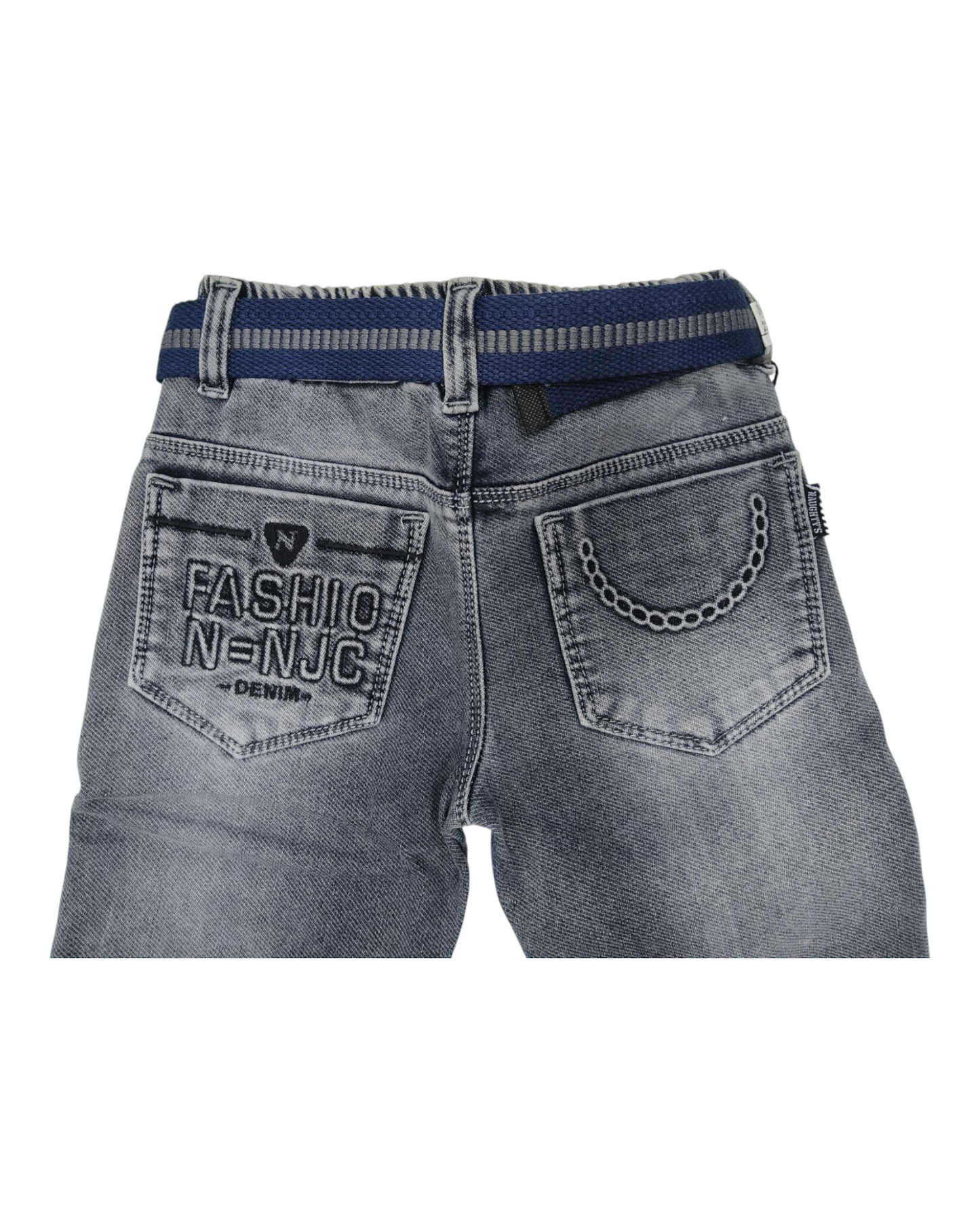 Grey Straight Fit Denim Pants