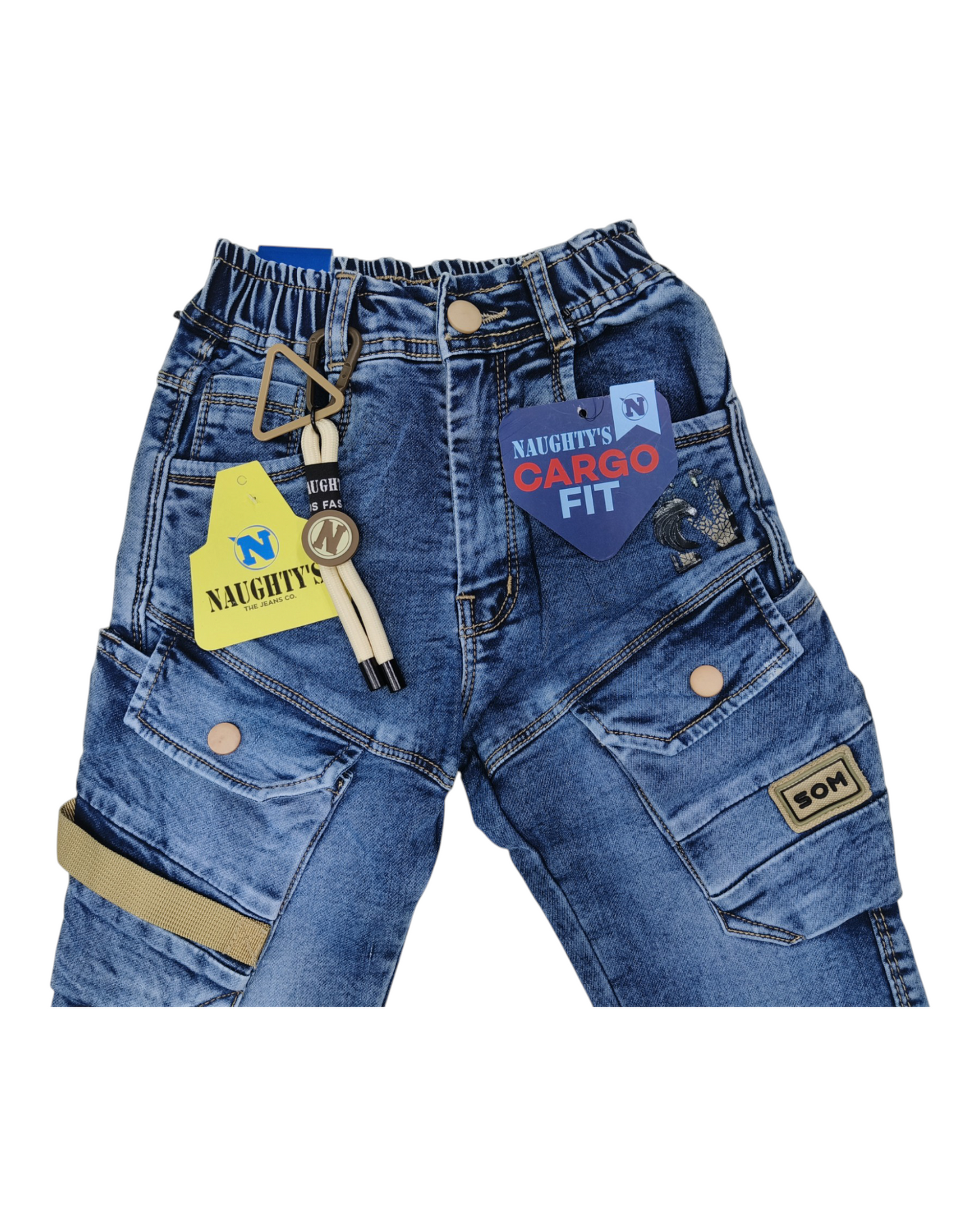 Light Blue Denim Cargo Pants
