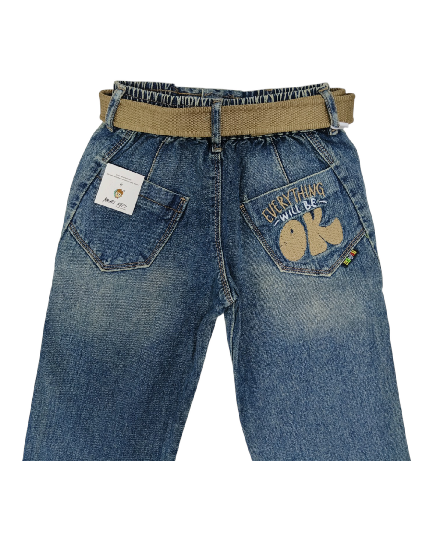 Dusty Blue Kids Cargo Jeans | Streetwear Style