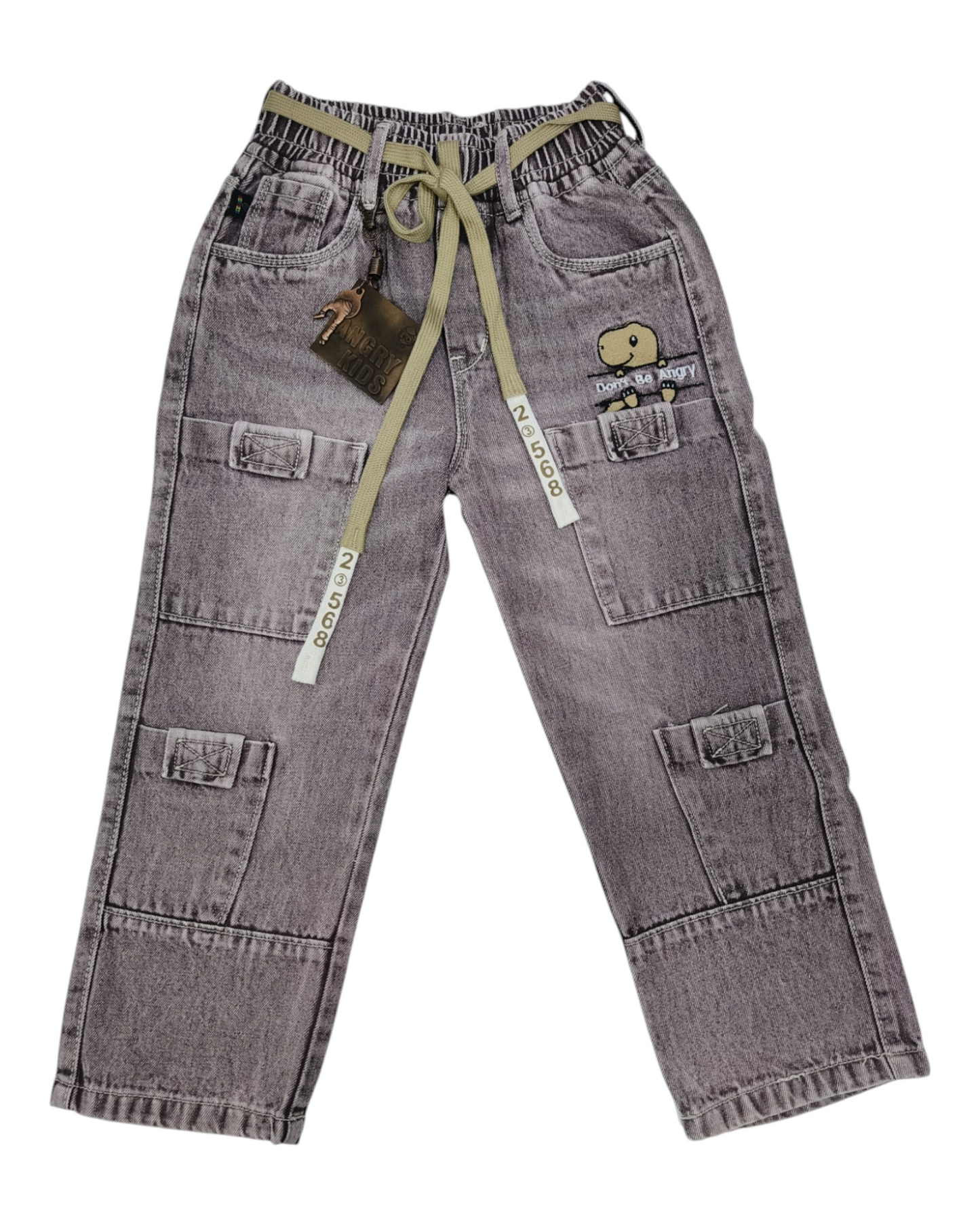 Wine Kids Cargo Jeans - Straight Fit Denim