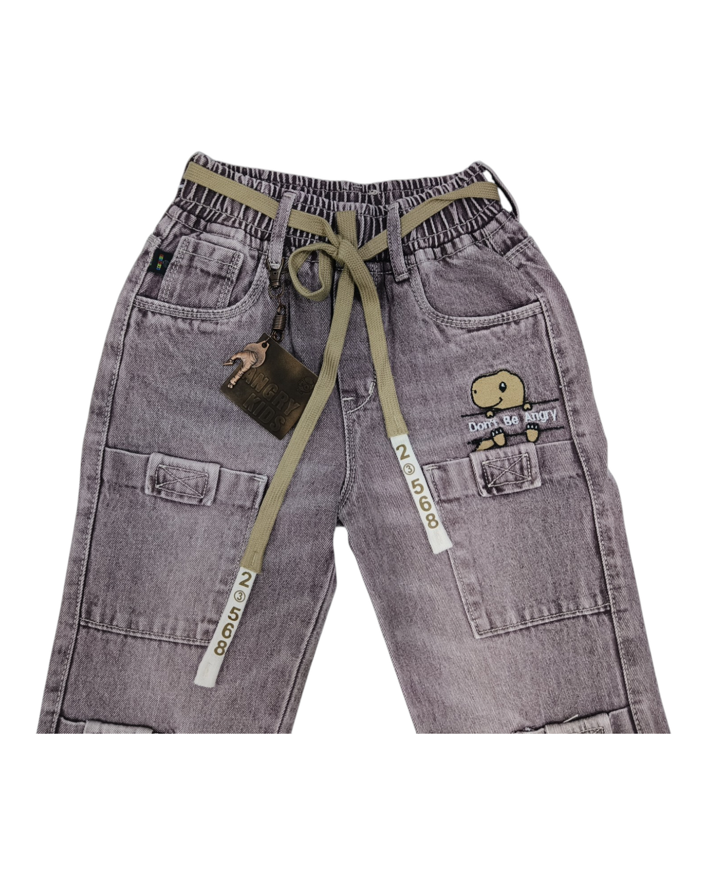 Wine Kids Cargo Jeans - Straight Fit Denim