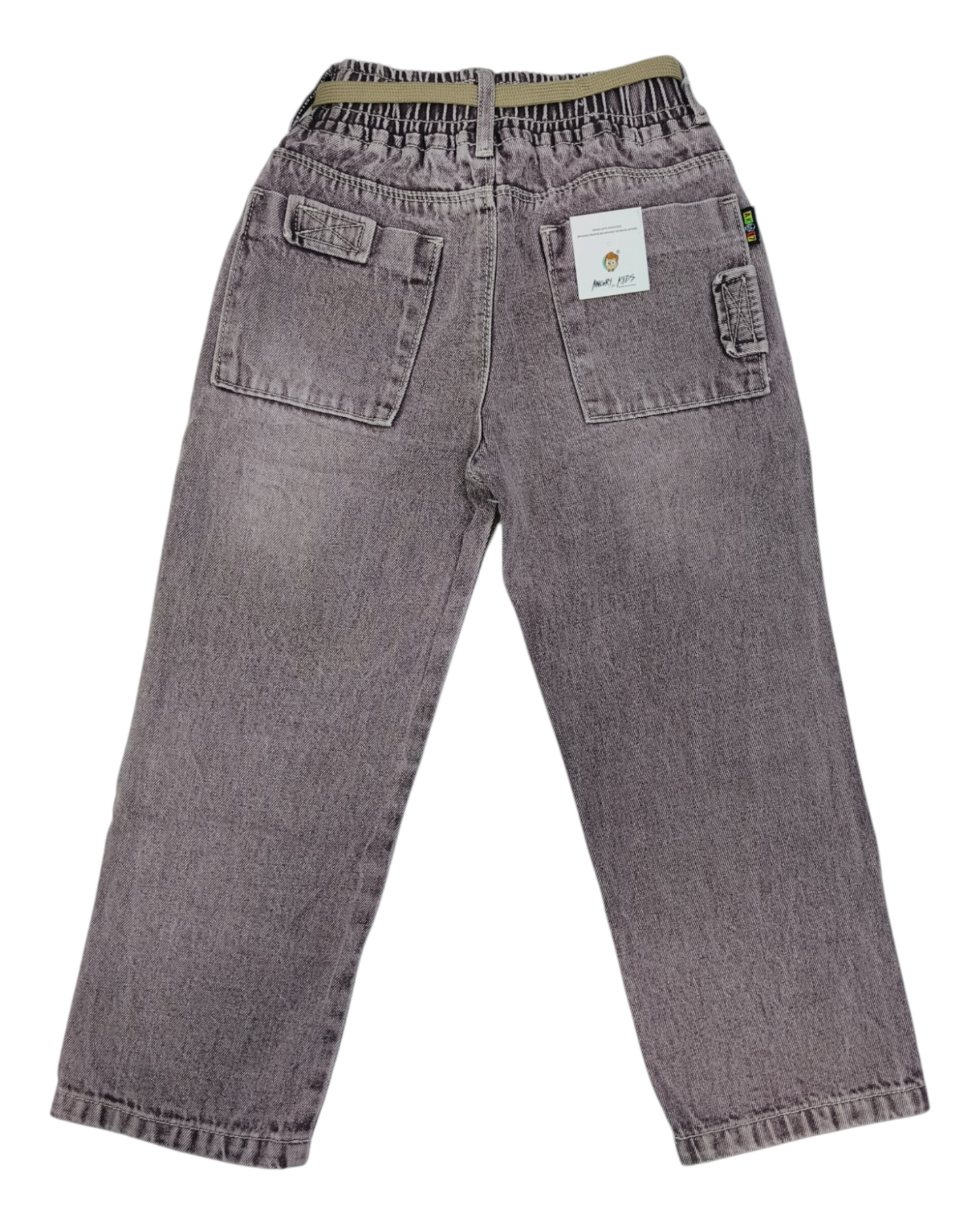 Wine Kids Cargo Jeans - Straight Fit Denim