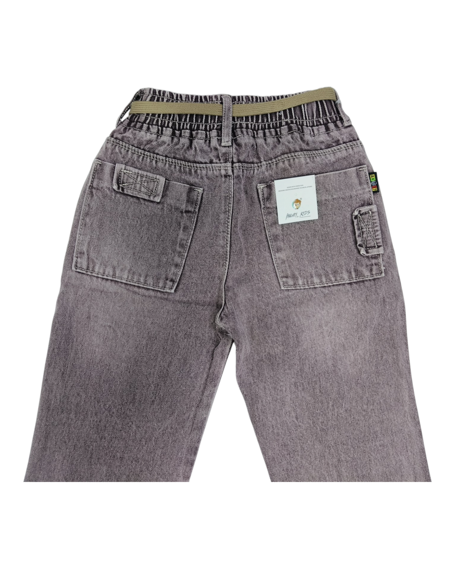 Wine Kids Cargo Jeans - Straight Fit Denim