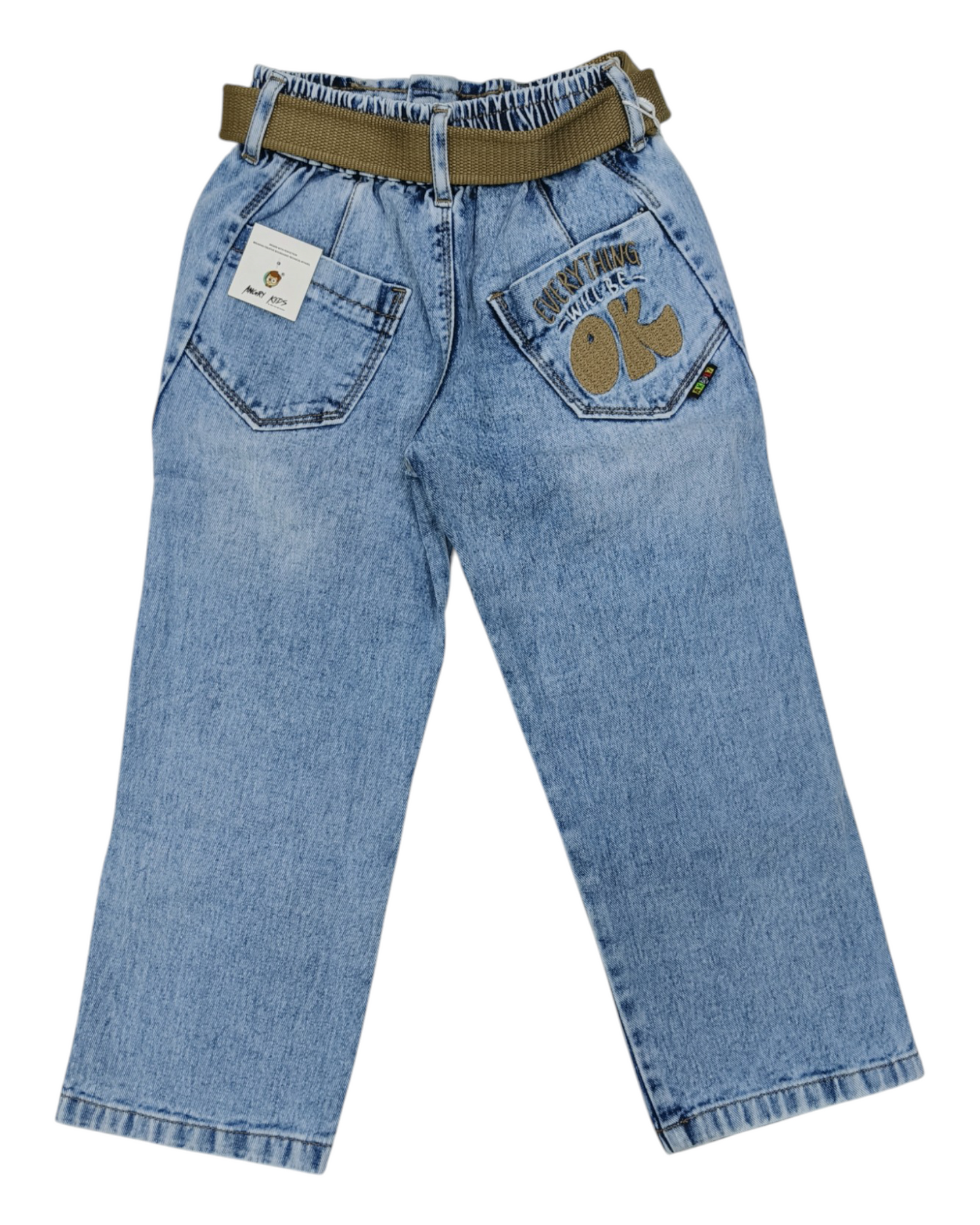 Sky Blue Kids Cargo Jeans - Streetwear
