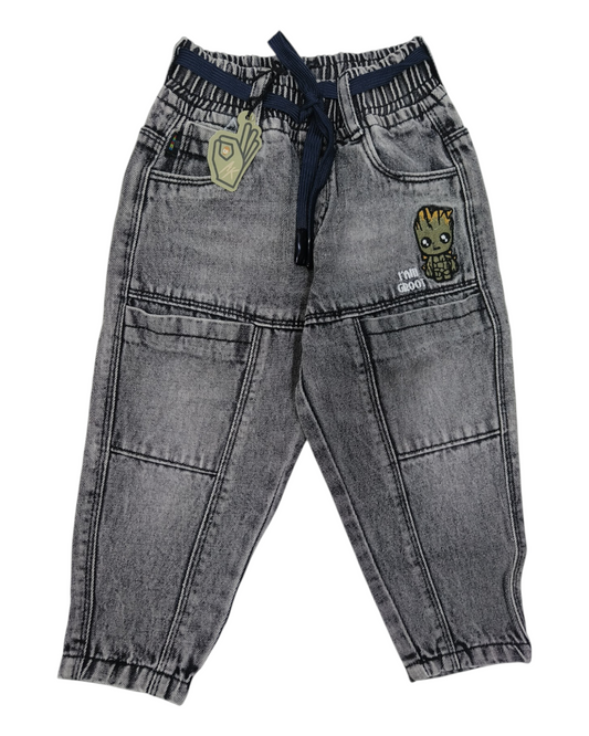 Boys Black Mom Fit Jeans - Streetwear Denim