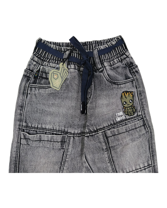 Boys Black Mom Fit Jeans - Streetwear Denim