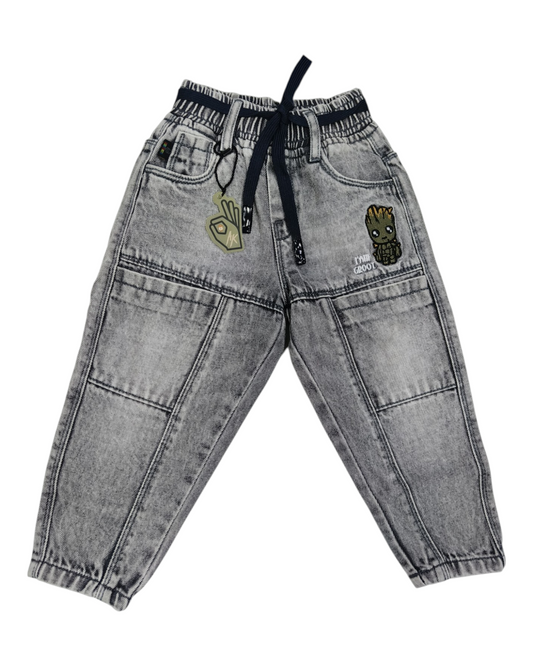 Gray Boys Mom Fit Jeans | Kids Streetwear Denim