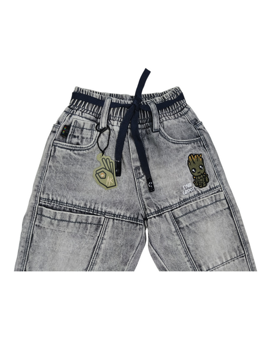 Gray Boys Mom Fit Jeans | Kids Streetwear Denim